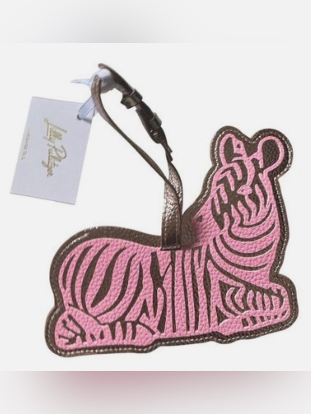 Lilly Pulitzer Pink Zebra Bag Charm / Luggage Tag
